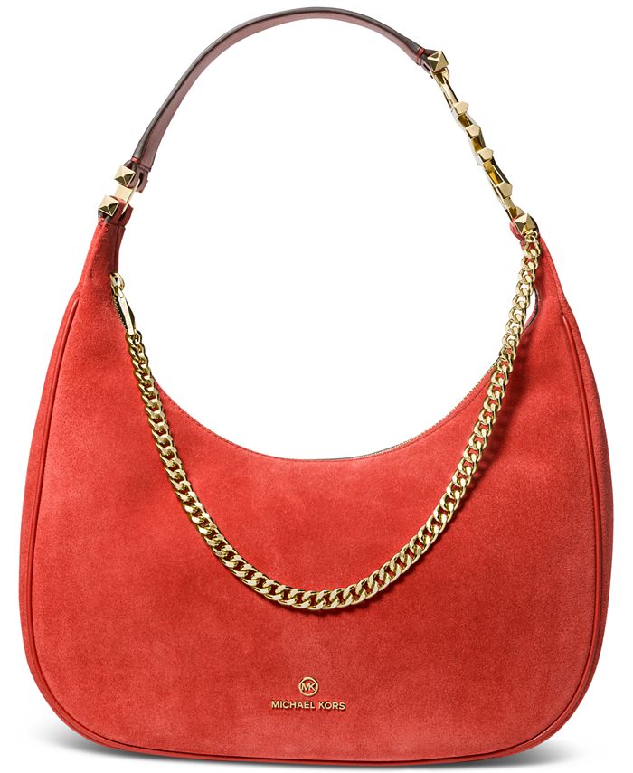 Michael Kors Piper Shoulder Bag In Red Leather