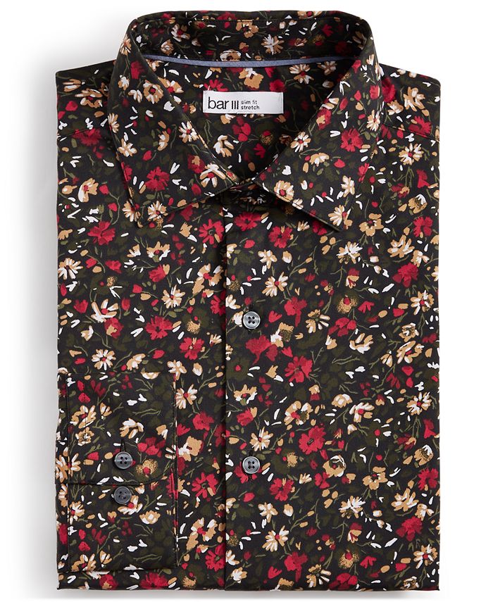 Bar III Men's Slim-Fit Floral Dress Shirt, Created for Macy's - Macy's