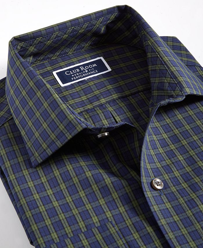 Club Room Men's Regular-Fit Check Dress Shirt, Created for Macy's