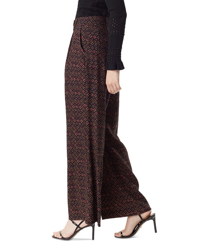 Sam Edelman Women's Aminah Printed High-Rise Wide-Leg Pants - Macy's