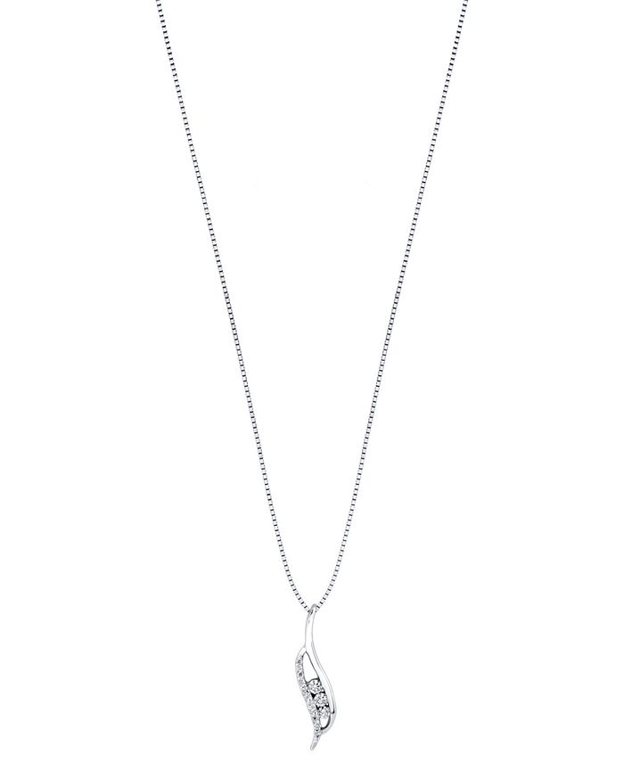 Sirena Diamond Pendant Necklace (1/5 ct. t.w.) in 14k White Gold - Macy's