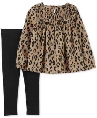 Carter's - Toddler Girls Leopard-Print Top and Leggings, 2 Piece Set