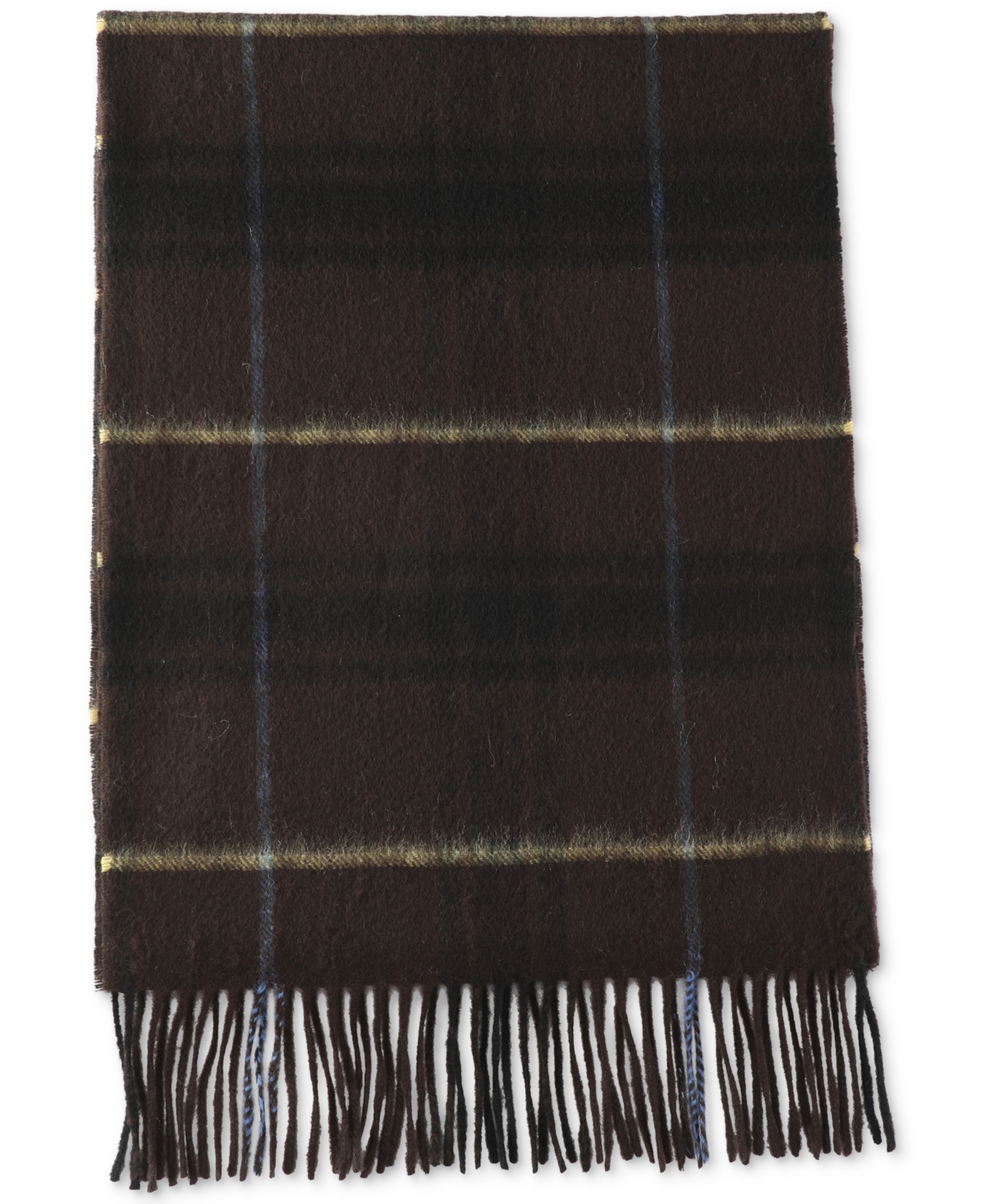 Men's Plaid Cashmere Scarf, Created for Macy's - Brown/yellow