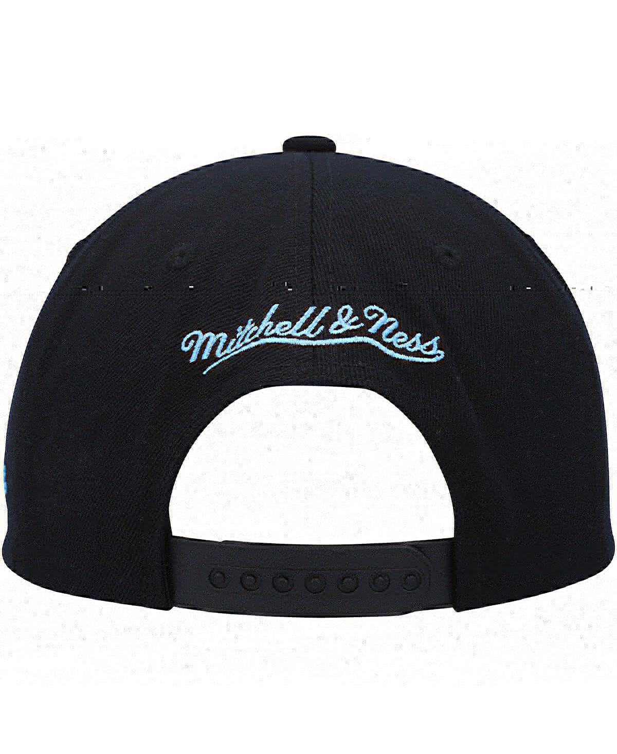 Mitchell & Ness Men's  Black Los Angeles Lakers Hardwood Classics Mvp Team Script 2.0 Snapback Hat In Black