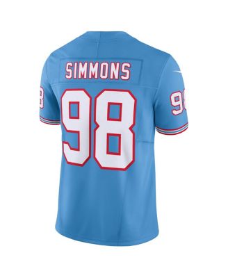 Men's Jeffery Simmons Light Blue Tennessee Titans Oilers Throwback Vapor F.U.S.E. Limited Jersey