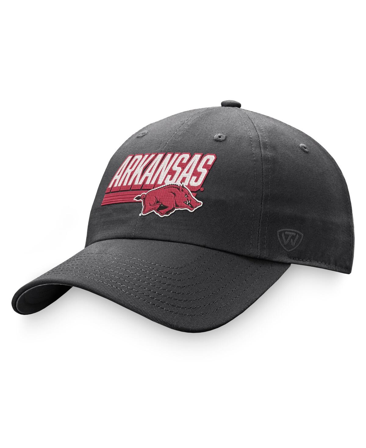 Men's Top of the World Charcoal Arkansas Razorbacks Slice Adjustable Hat - Charcoal