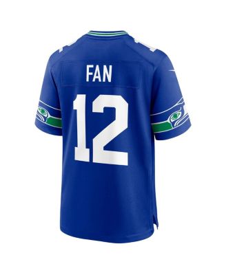 Men's 12th Fan Royal Seattle Seahawks Throwback Player Game Jersey