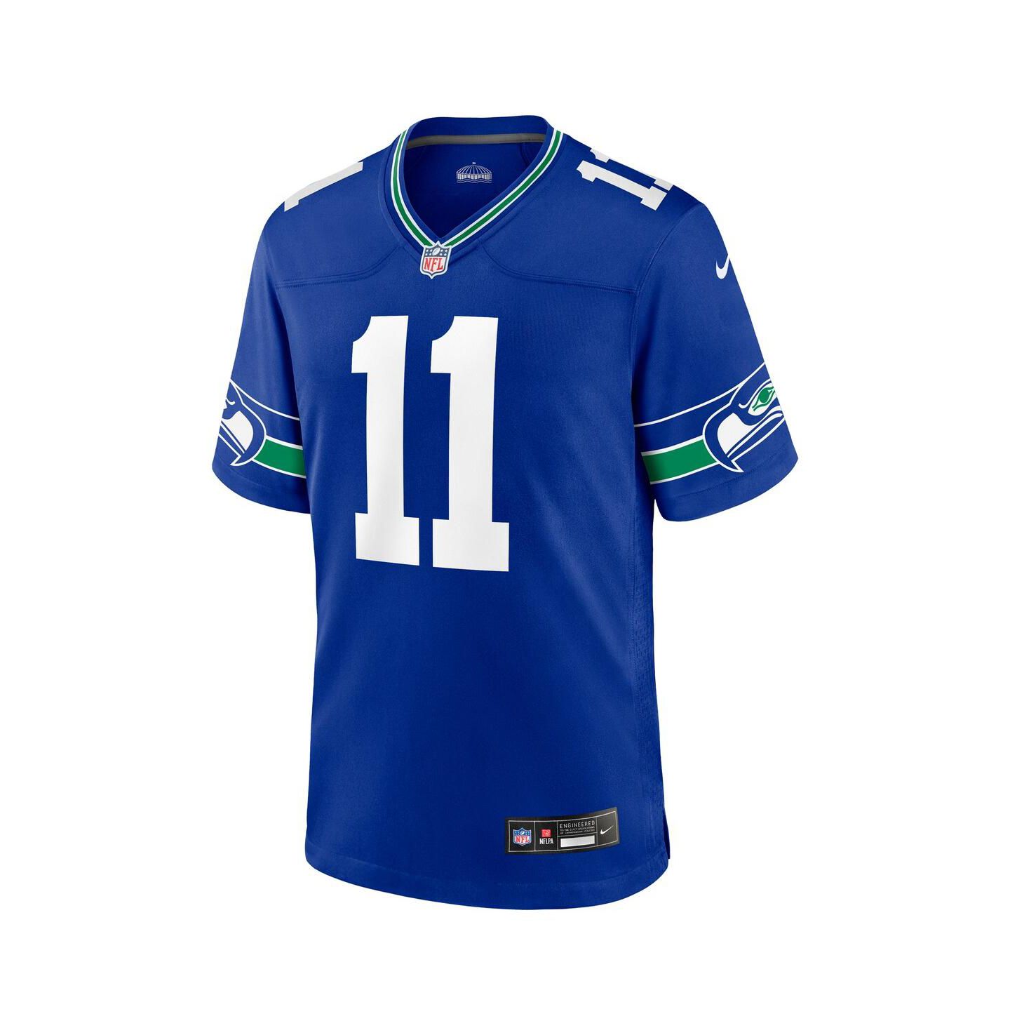 Мужской топ Nike Jaxon Smith-Njigba Royal Seattle Seahawks Throwback Player Game Jersey — фото 3