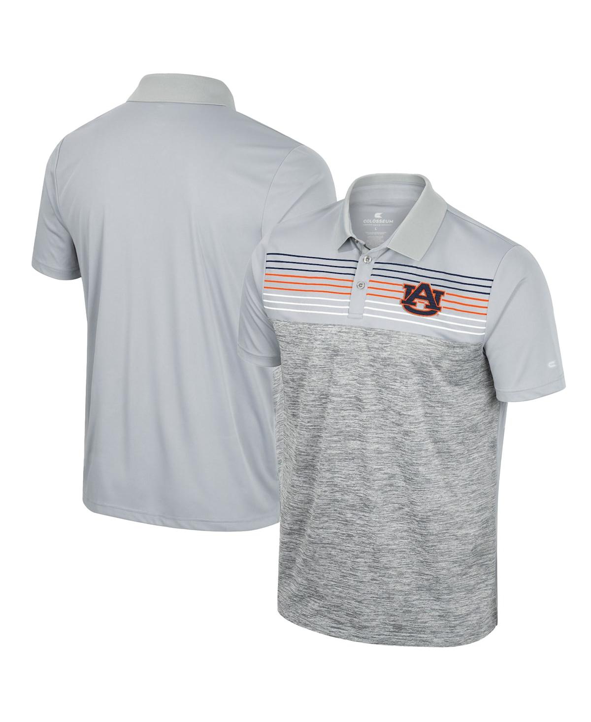 Colosseum Men's  Gray Auburn Tigers Cybernetic Polo Shirt