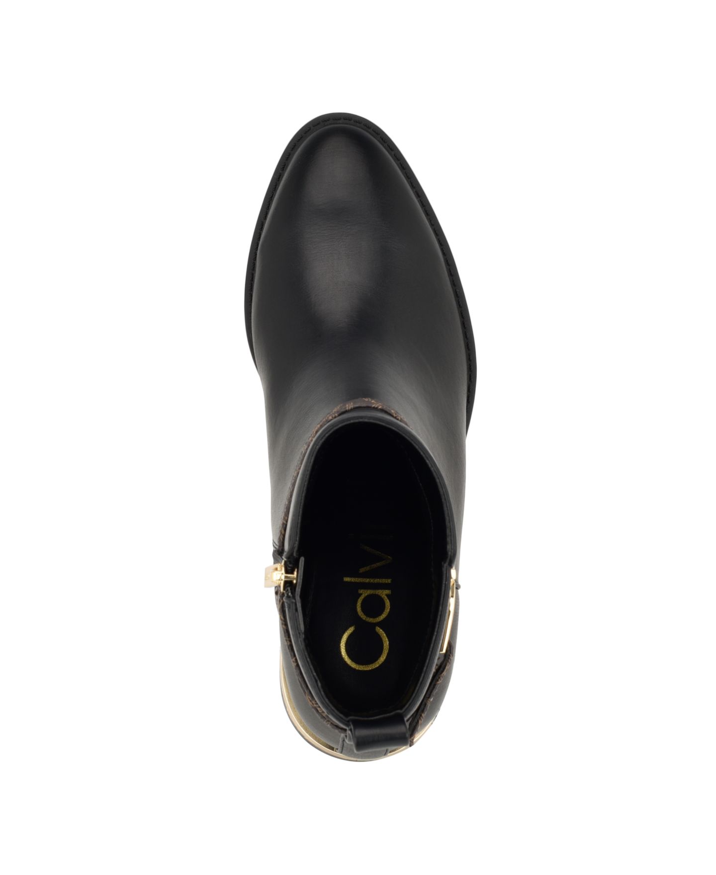 Женские ботинки Calvin Klein Dhara Logo Strap Block Heel Booties, цвет: Чёрный — фото 4