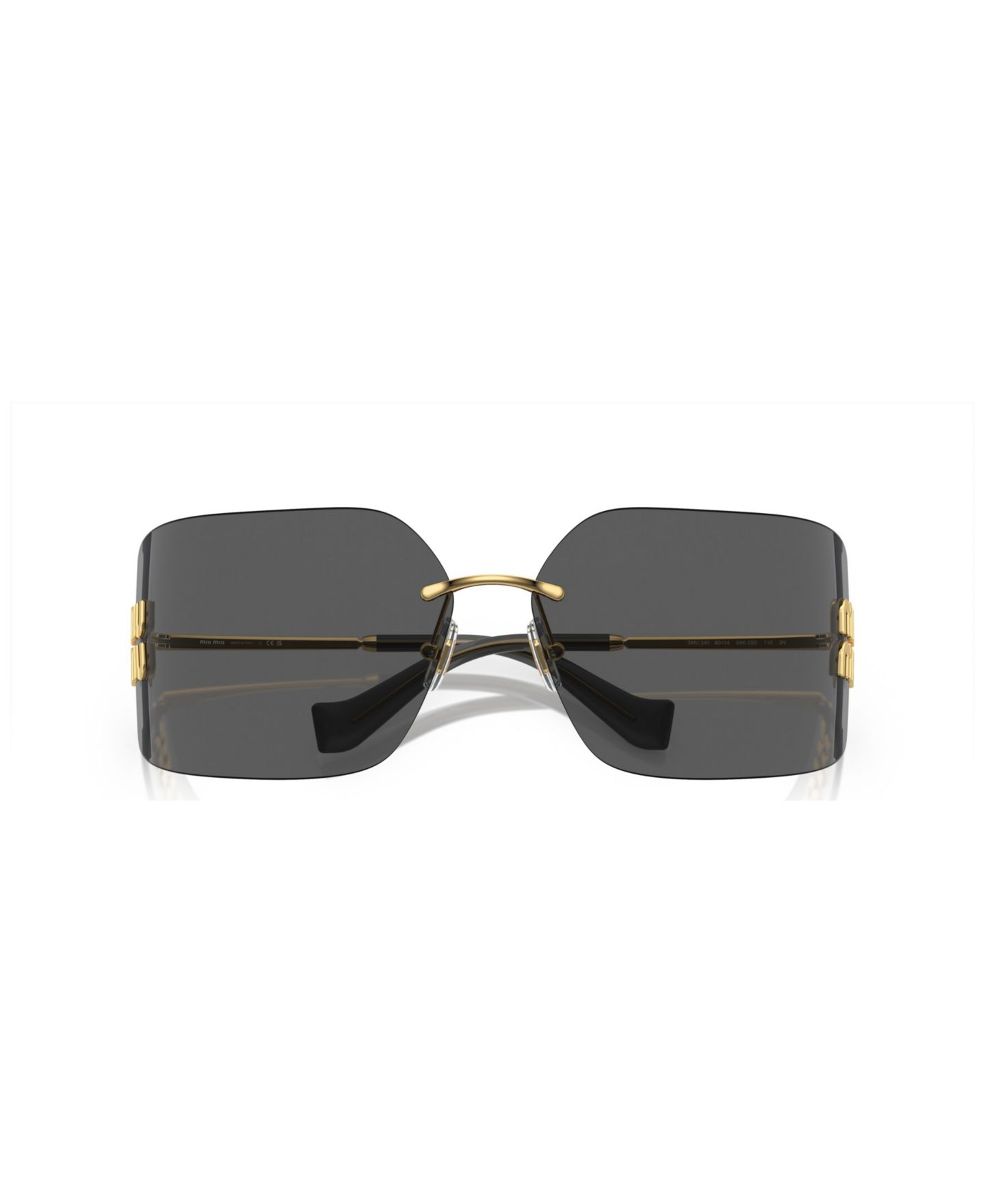 Женские солнцезащитные очки MIU MIU Sunglasses, MU 54YS, цвет: Золотой / Тёмный серый — фото 4