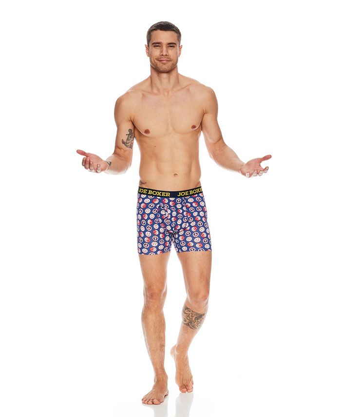 Joe Boxer Men's Zen Lickies Cotton Stretch Boxer Briefs, Pack of 4 Macy's