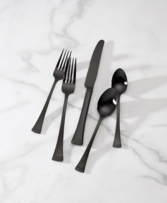 Portola Satin Black 20 Piece Flatware Set