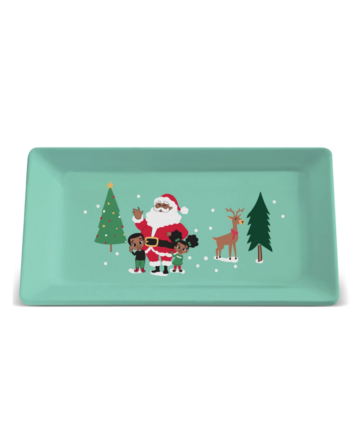 Black Paper Party Holiday Klaus Family Winter Scene Loaf Pan - Green