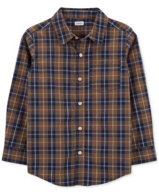 Carter's - Big Boys Plaid Button-Front Cotton Shirt