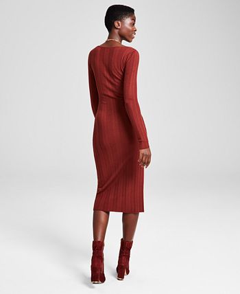 And Now This Women's Square-Neck Sweater Dress, Created for Macy's - Macy's