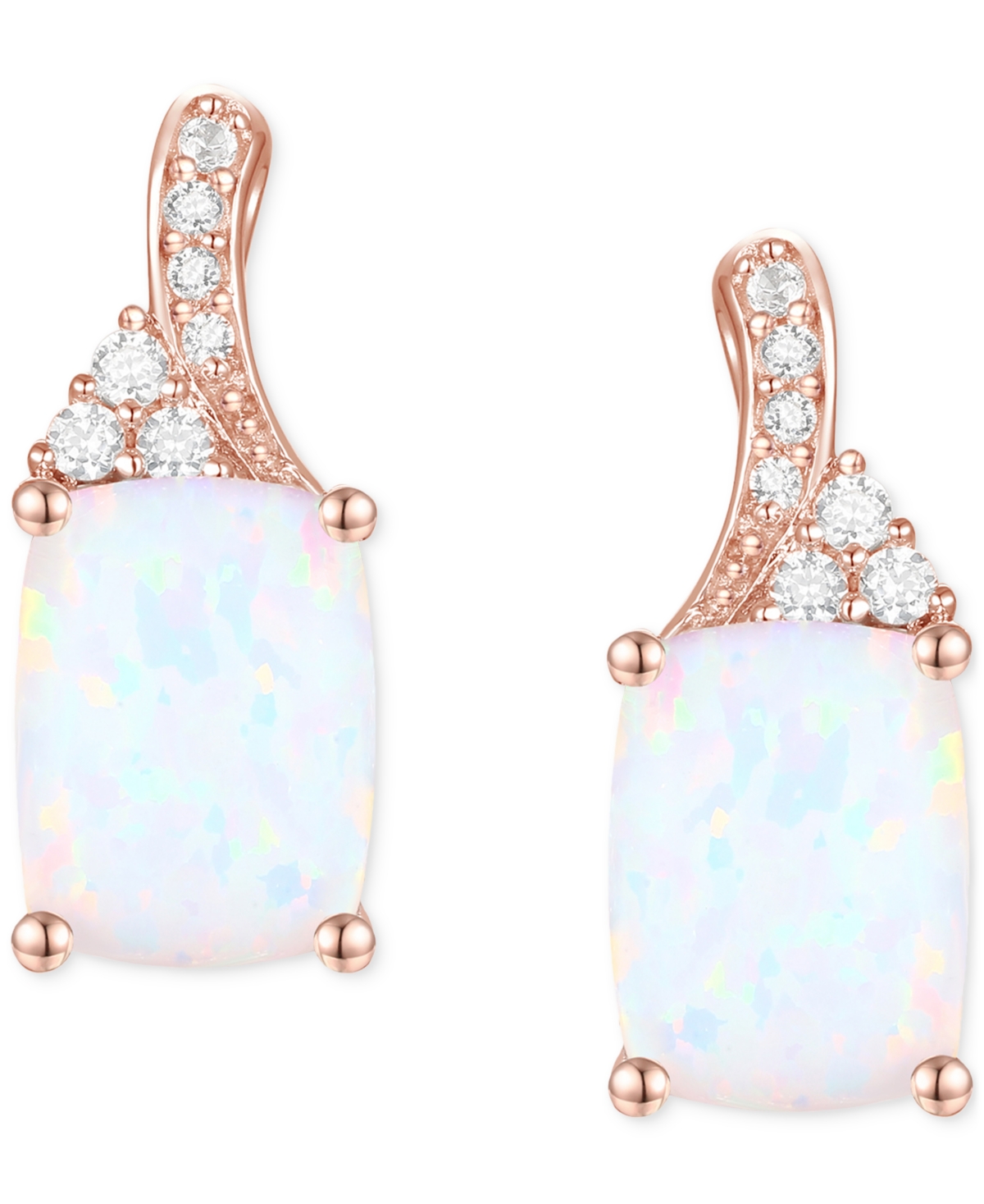 Amethyst (1-5/8 ct. t.w.) & Lab-Grown White Sapphire (1/10 ct. t.w.) Stud Earrings in 14k Gold-Plated Sterling Silver (Also in Blue Topaz & Lab-Grown