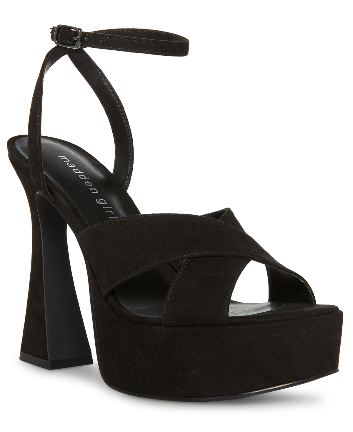 Loolaa Strappy Platform Dress Sandals - Black Micro