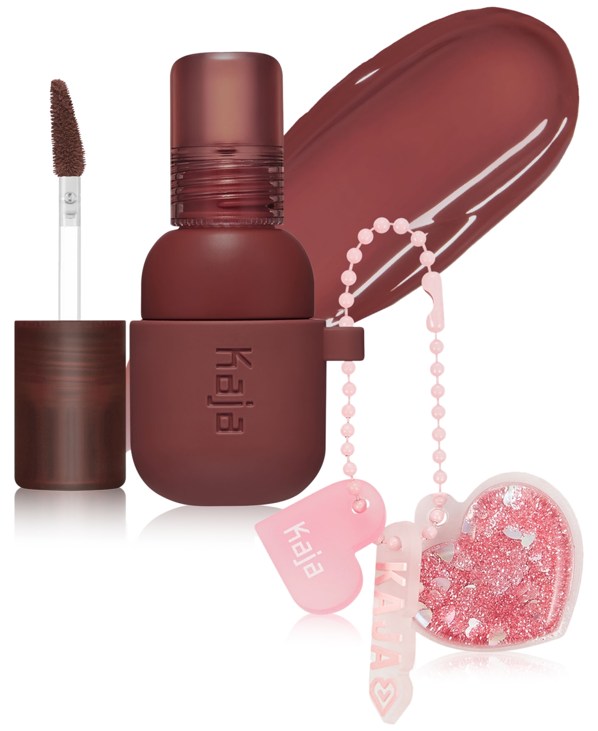 Kaja Jelly Charm Glazed Lip Stain & Blush With Keychain, 0.17 Oz. In Mocha Glaze