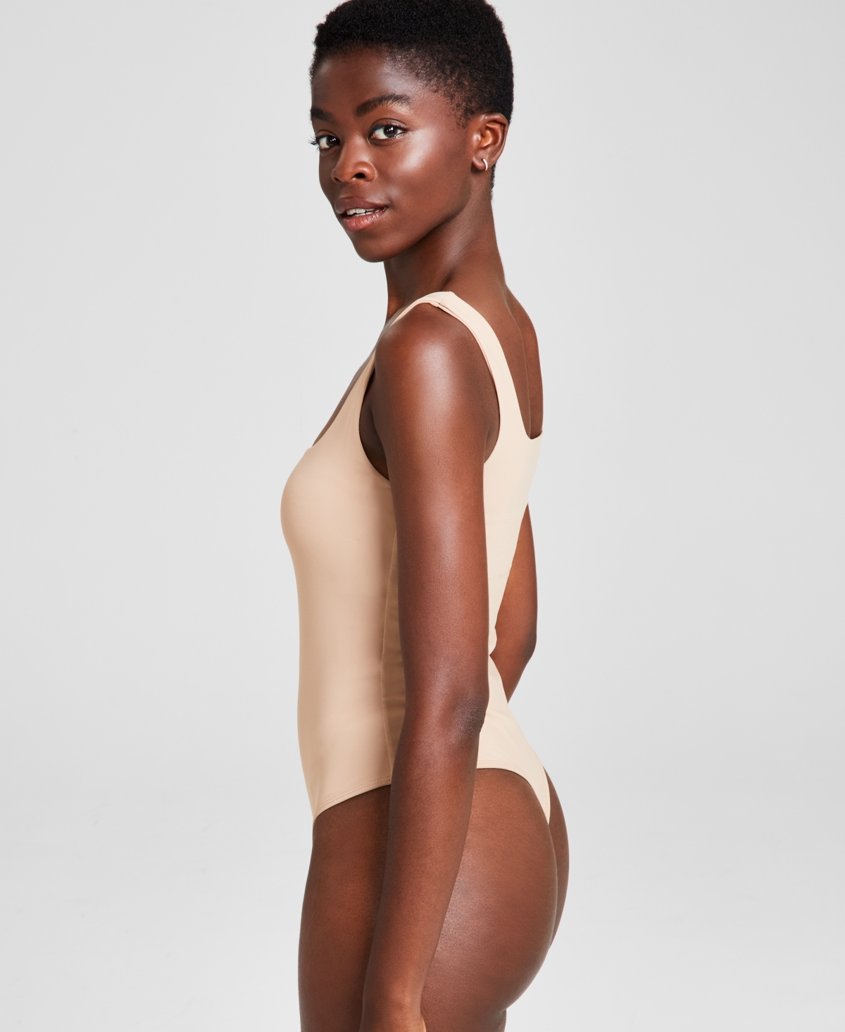 And Now This Women's Square-Neck Sleeveless Thong Bodysuit