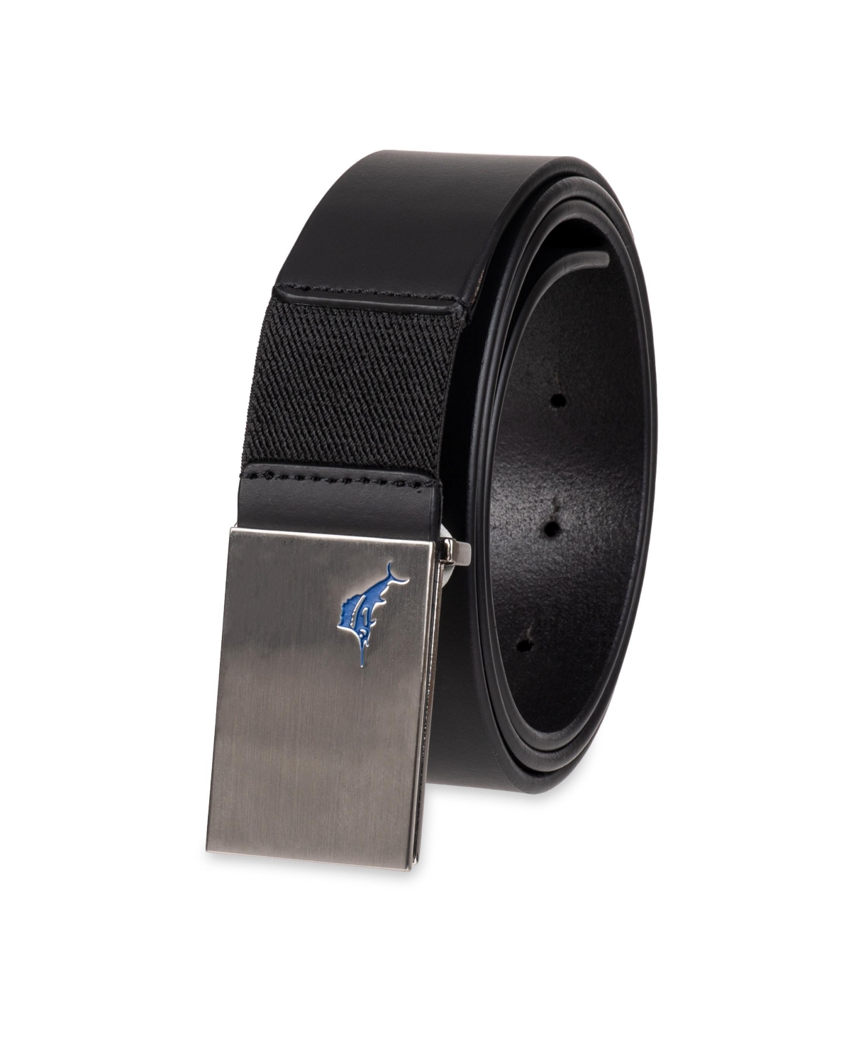 Shop Tommy Bahama Men's Plaque Buckle Casual Stretch Golf Belt In Black