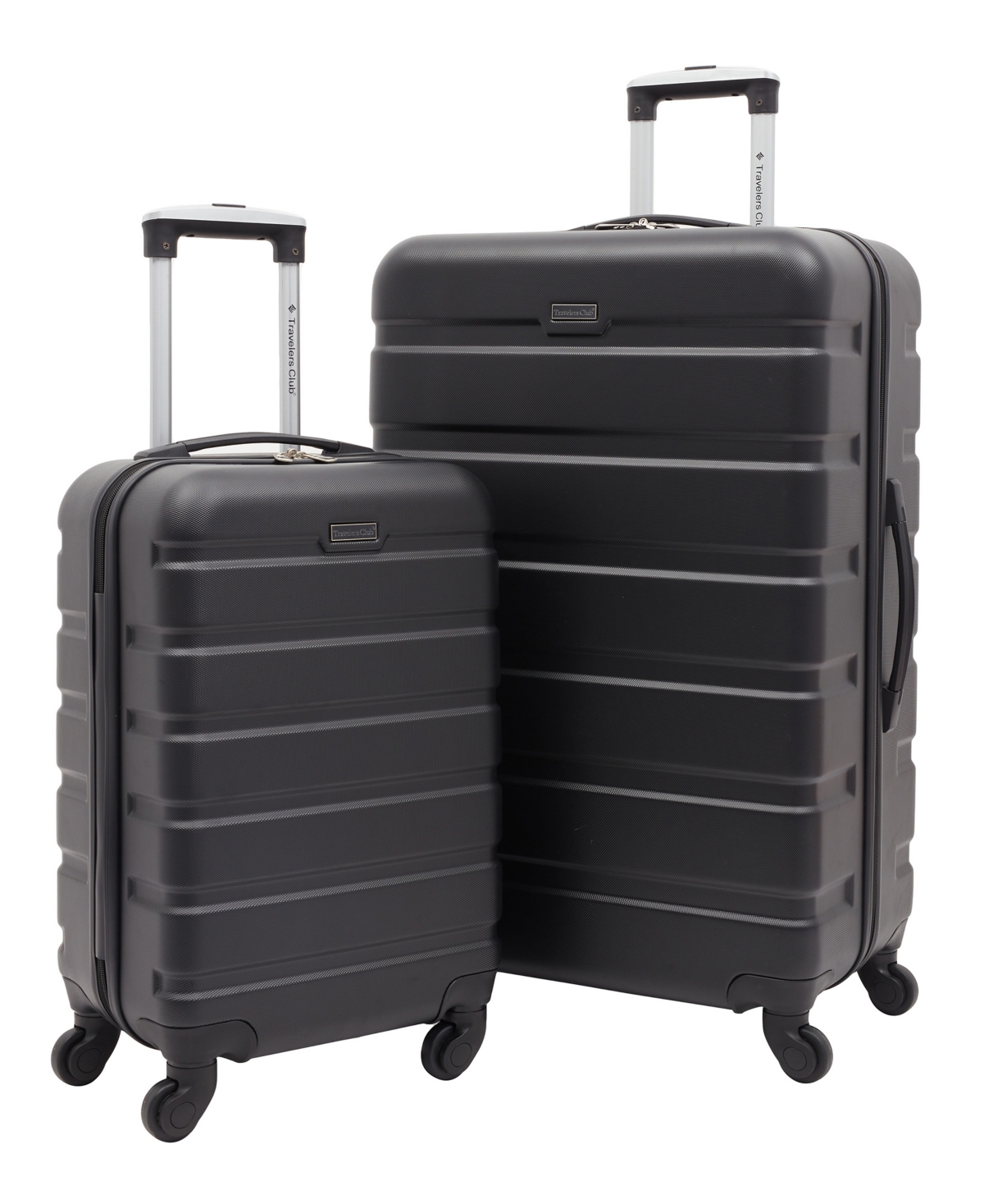 Travelers Club Harper Collection 2 Piece Rolling Hardside Luggage Set In Black