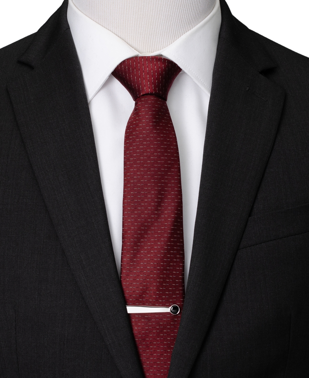 Ox & Bull Trading Co. Men's Onyx Tie Bar In Silver
