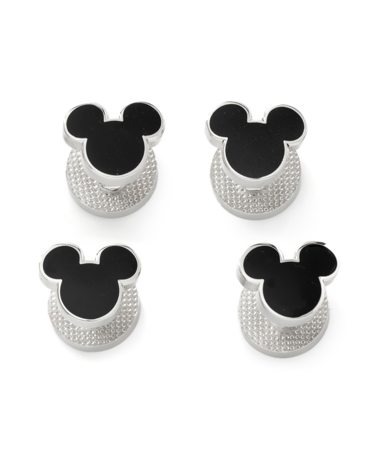 Disney Men's Mickey Mouse Silhouette Studs Set, Pack Of 4 In Black