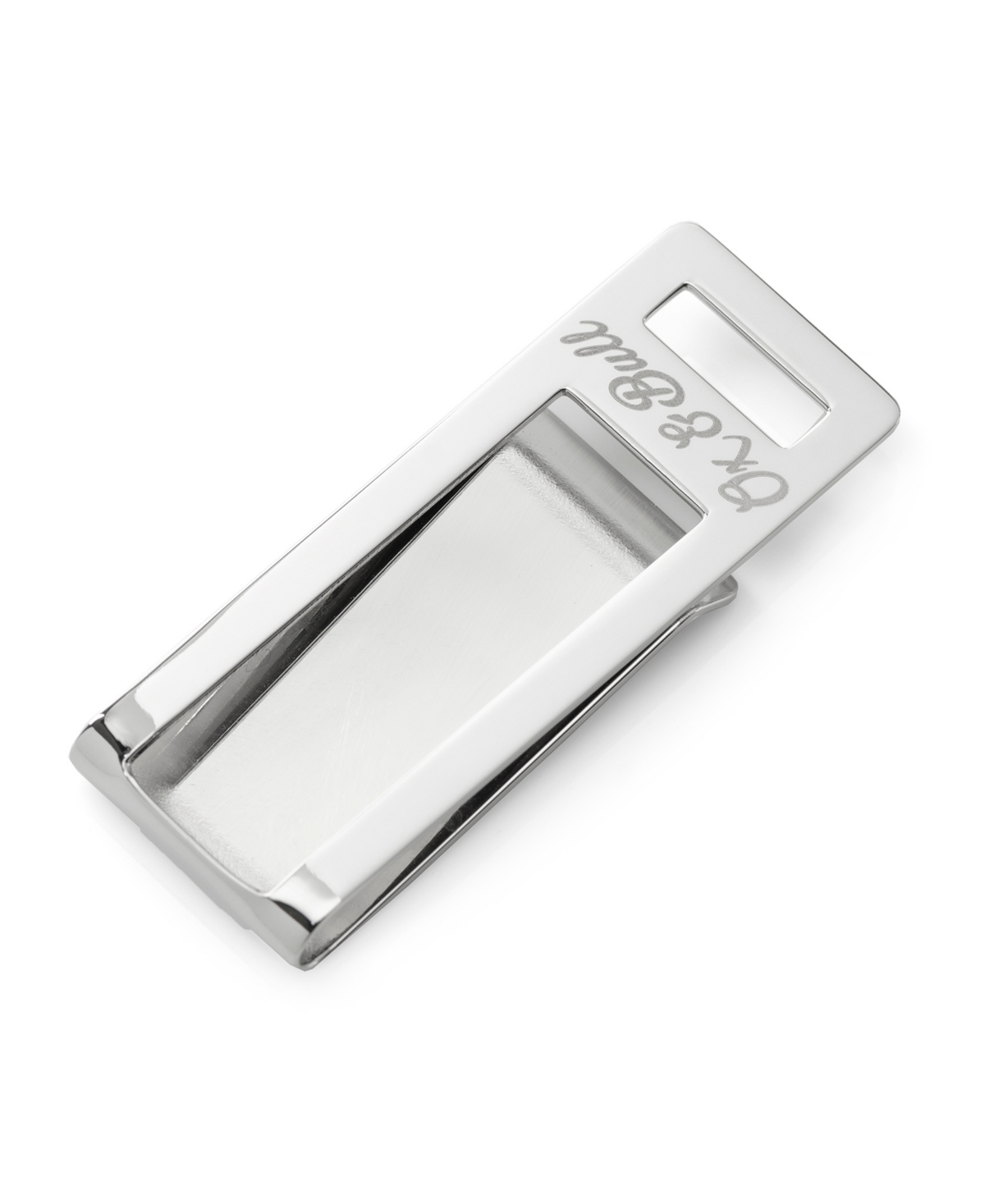 Men's Stainless Steel Cut Out Money Clip - Silver