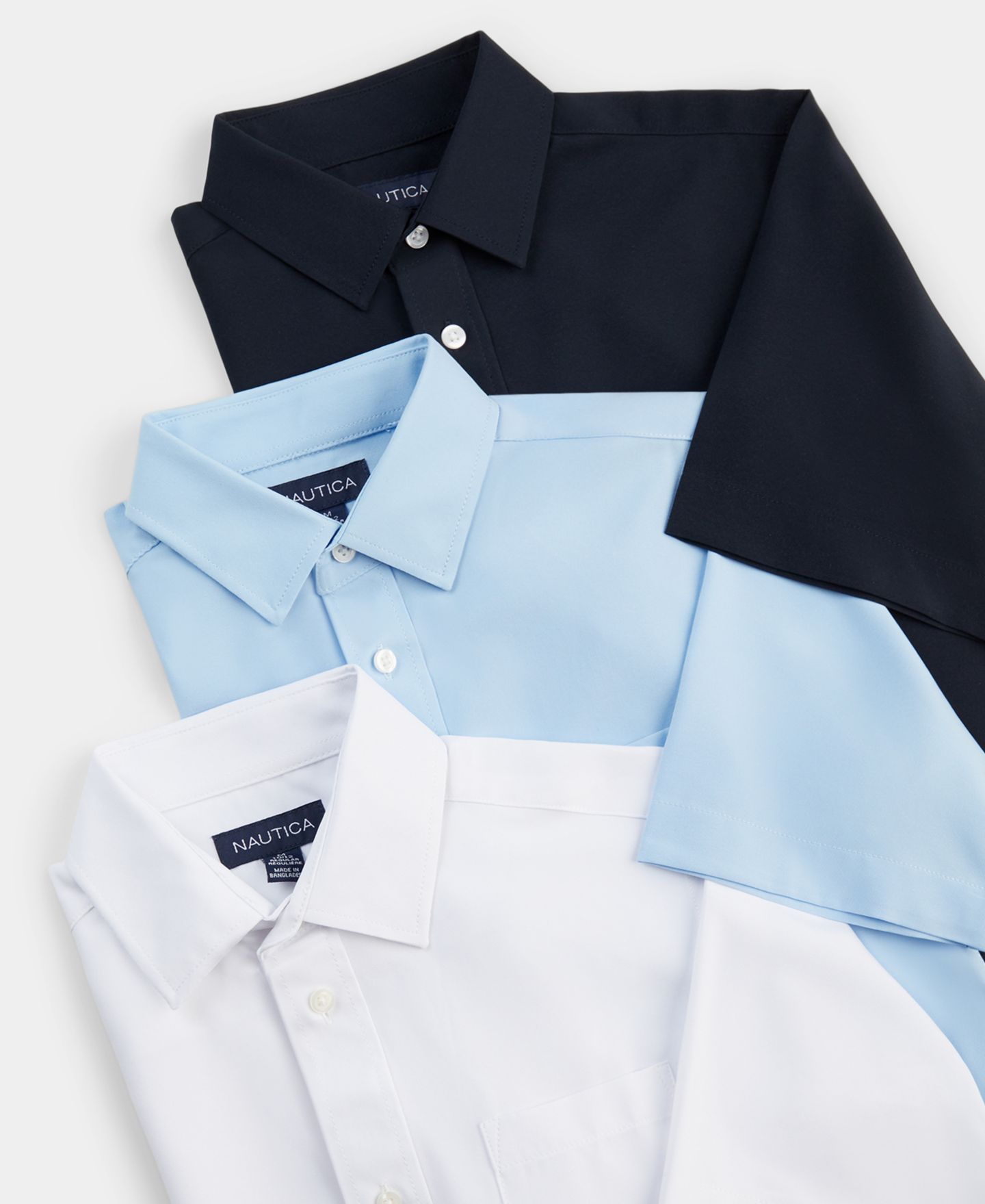 Рубашка Nautica Uniform Short Sleeve Performance Woven Shirt для мальчиков, цвет: Синий — фото 3