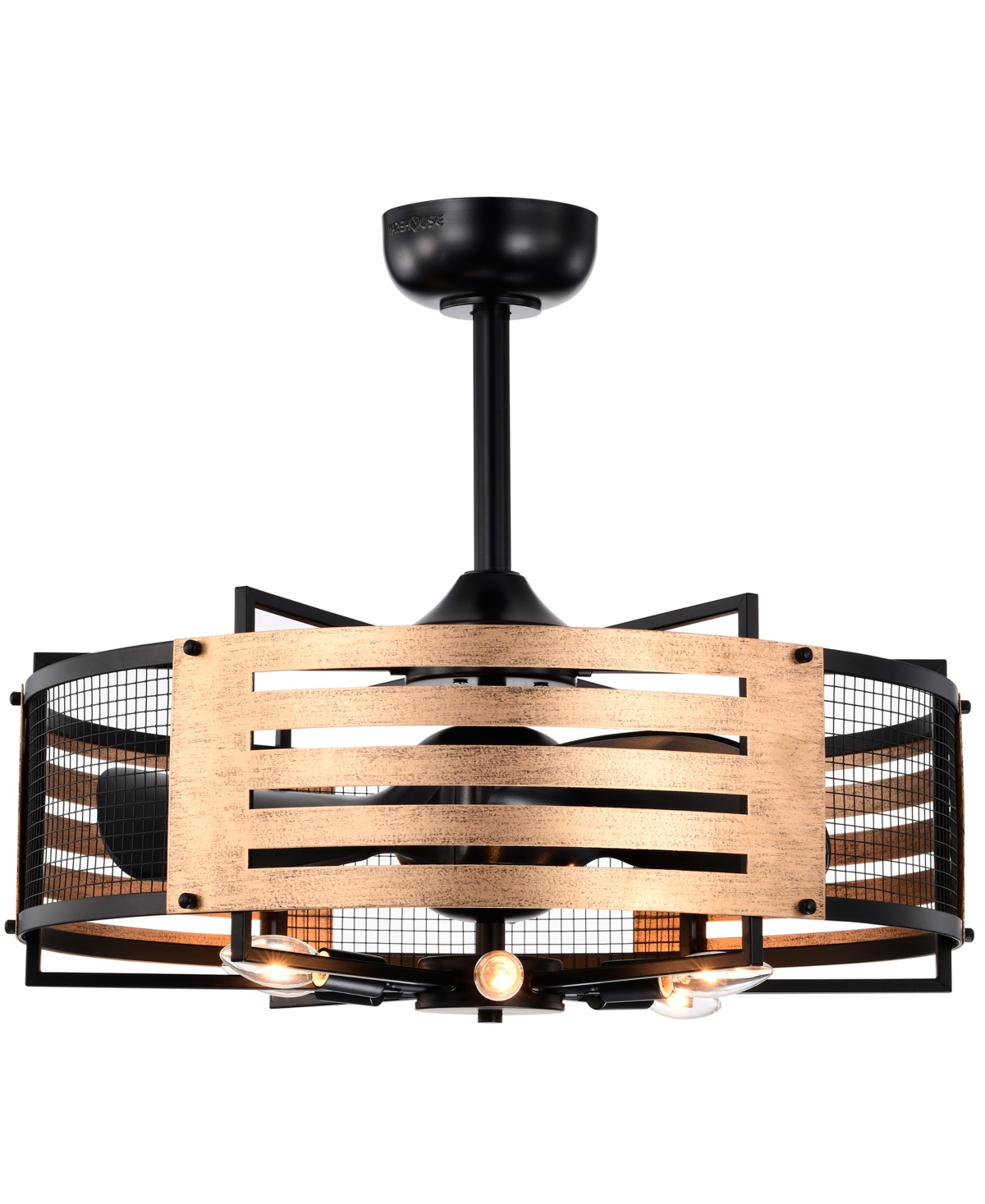 Home Accessories Brixton 26" 6-light Indoor Ceiling Fan With Light Kit And Remote In Matte Black And Gold