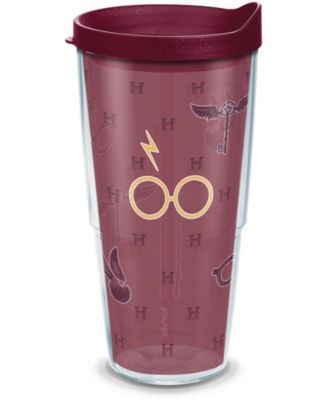 Set Of 2 Tervis Insulated Tumblers- 24 Oz Fiesta W/Red Lid & 16 Oz W