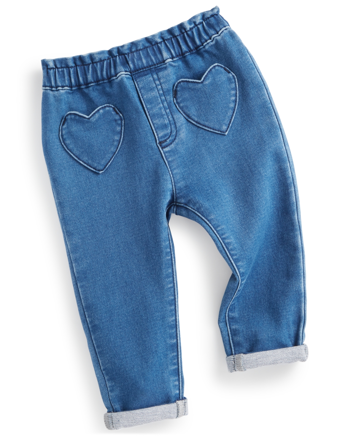 First Impressions Baby Girls Heart Jeans, Created For Macy's In Authentic Wash