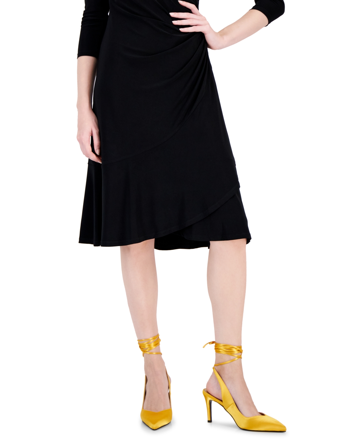 Vaila Shoes Women's Estelle Ankle-tie Dress Pumps-extended Sizes 9-14 In Gold