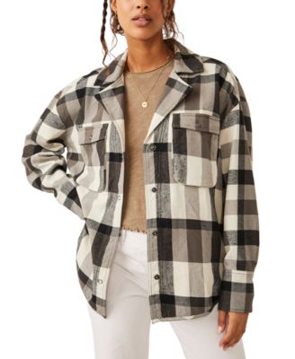Free People - Women's Izzy Cotton Snap-Front Cargo Shacket
