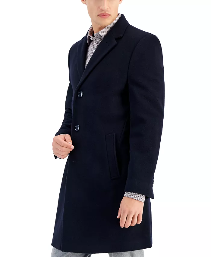 Men's Barge Classic Fit Wool/Cashmere Blend Solid Overcoat - thumbnail 7