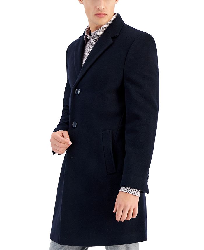 Nautica Men's Barge Classic Fit Wool/Cashmere Blend Solid Overcoat Macy's