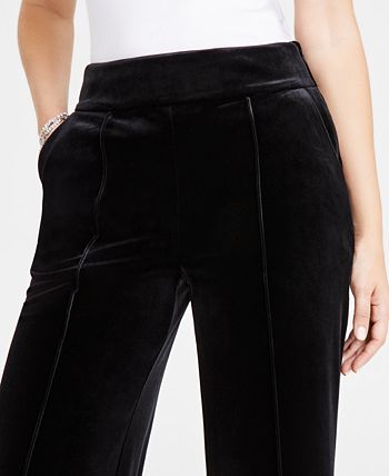 I.N.C. International Concepts Petite Velvet High Rise Wide Leg