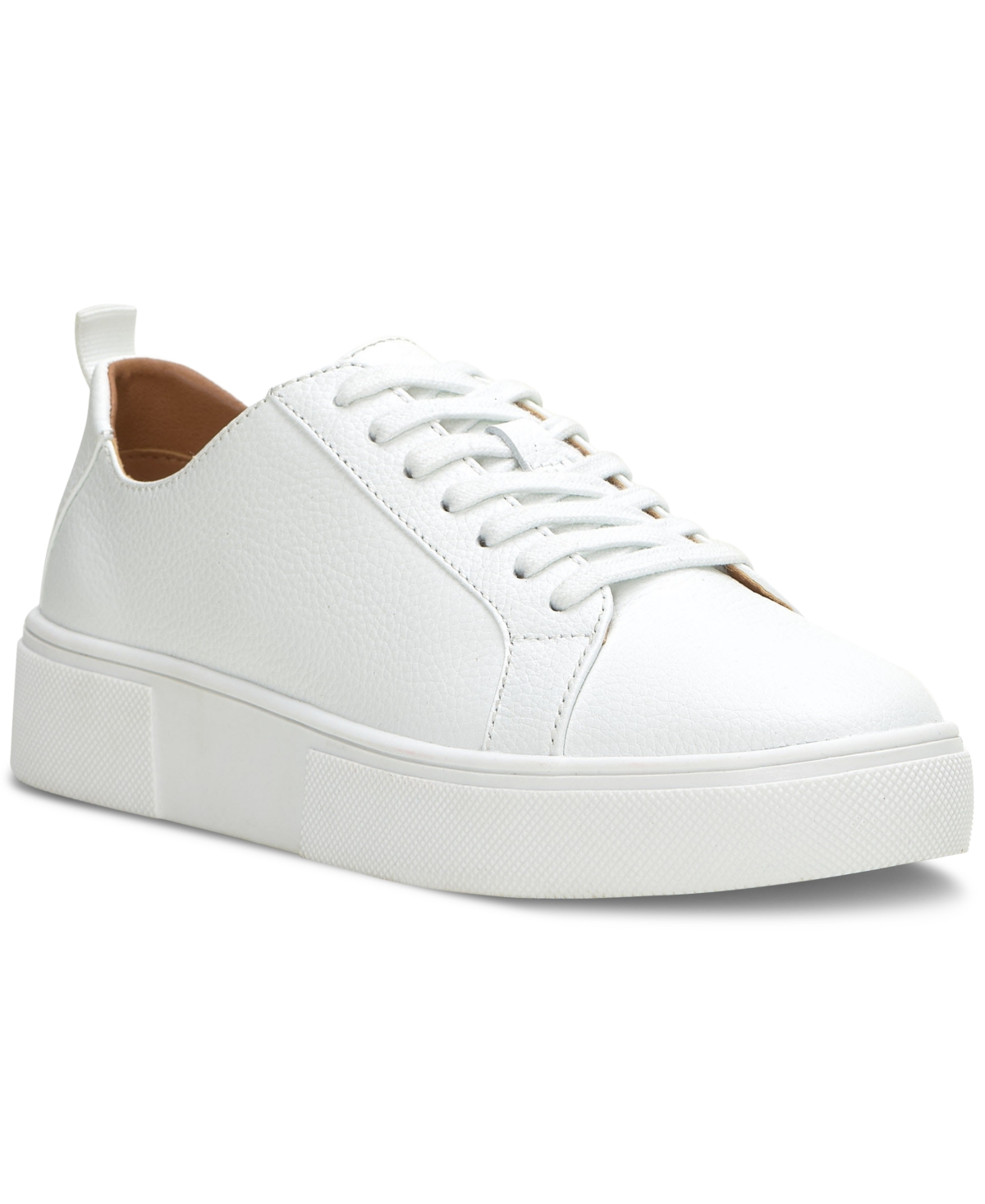 Women's Zamilio Lace-Up Low-Top Leather Sneakers - White Leather