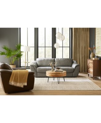 Macy's Jennard Leather Sofa Collection Created For Macys In Brown