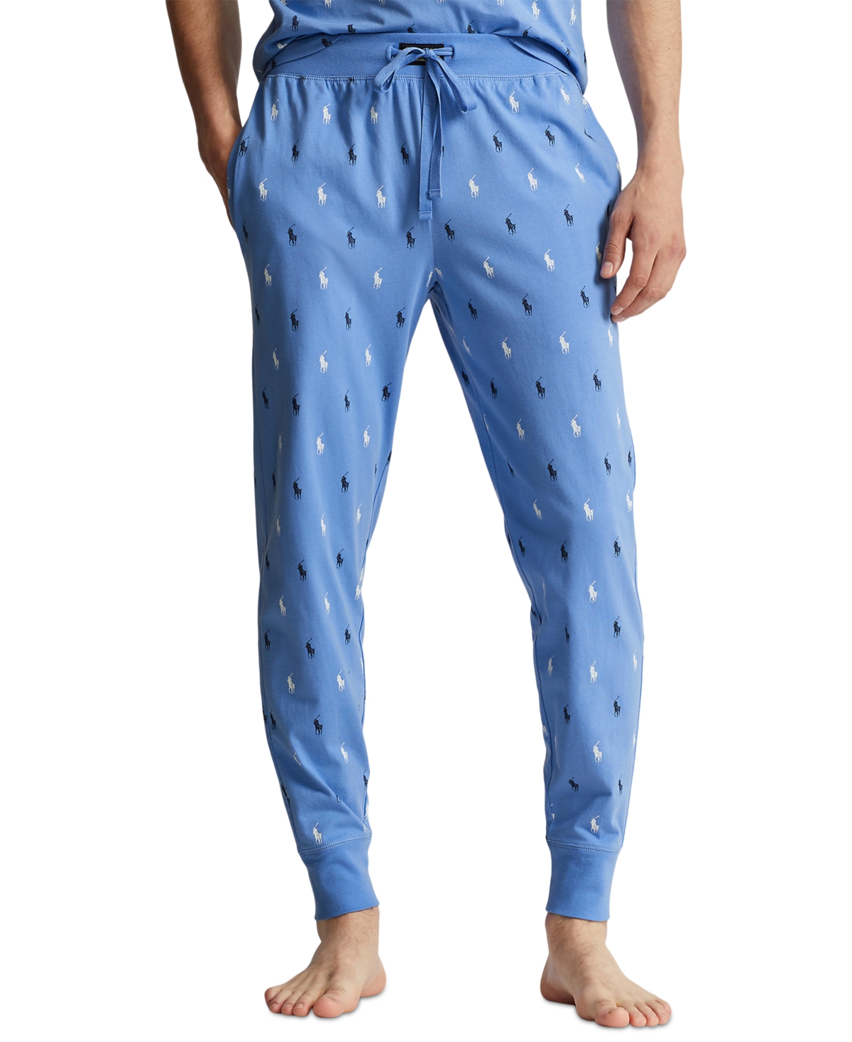 Polo Ralph Lauren Pony Print Pajama Jogger Pants In Cruise Navy