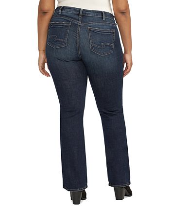 Plus Silver Slim Jeans Co. Macy\'s Bootcut Elyse Jeans Mid-Rise Size Comfort-Fit -