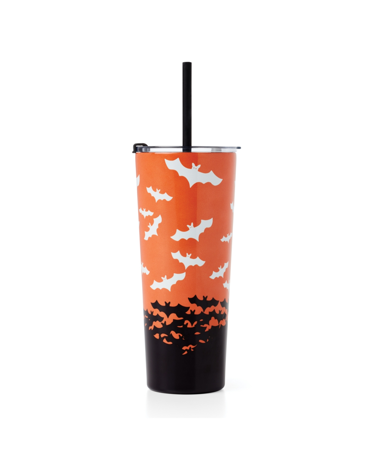 Shop Cambridge Ombre Bats Insulated Tumbler With Straw, 24 oz In Orange