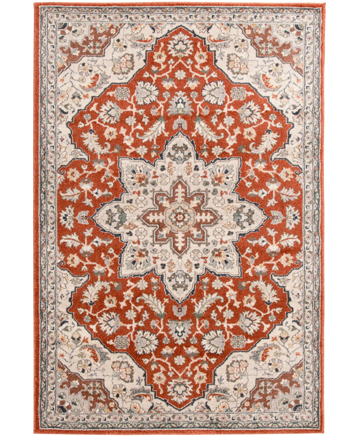 Km Home Poise Pse-7230 5'3" X 7'7" Area Rug In Paprika