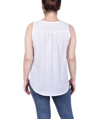 Petite Sleeveless Button-Front Blouse