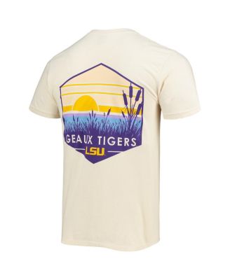Men's Cream LSU Tigers Landscape Shield Comfort Colors T-shirt