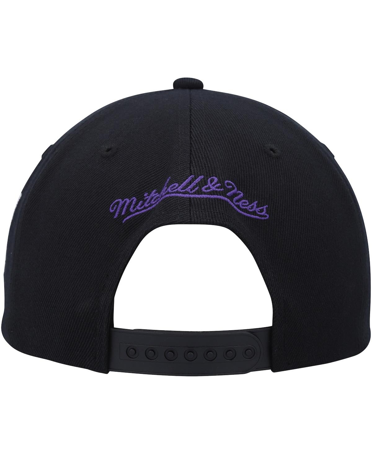 Mitchell & Ness Men's  Black Phoenix Suns Hardwood Classics Mvp Team Script 2.0 Snapback Hat In Black