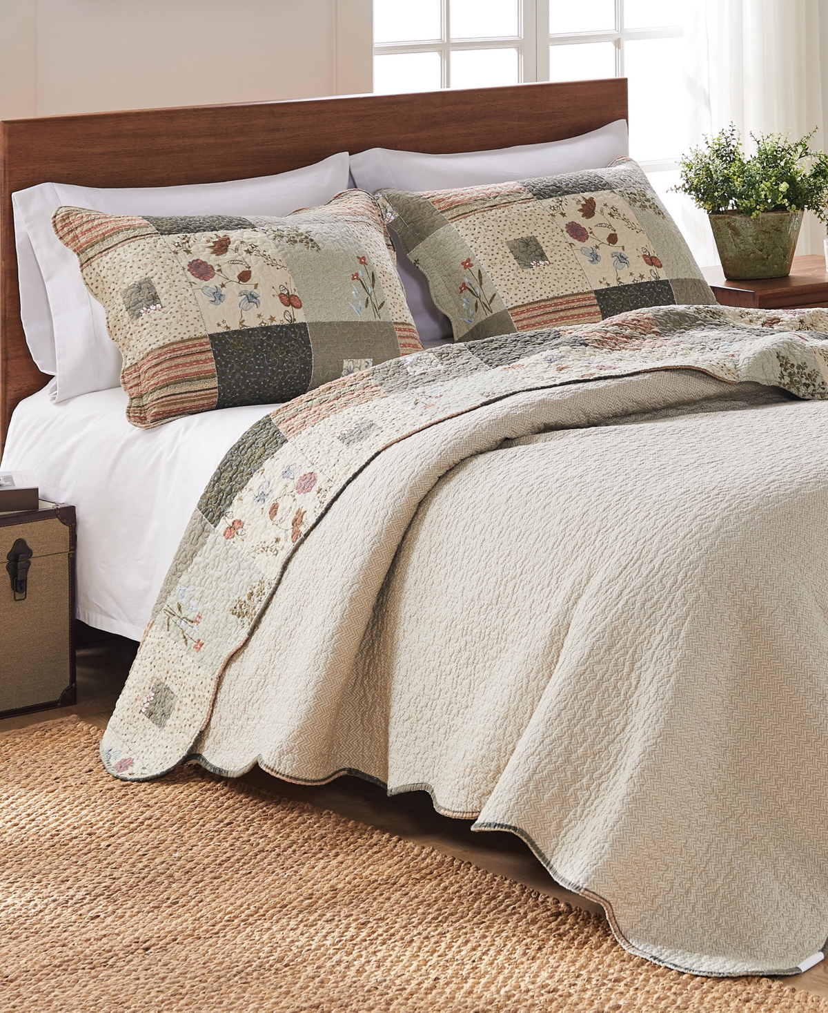 Shop Greenland Home Fashions Sedona 100% Cotton Reversible 2 Piece Quilt Set, Twin/twin Xl In Multi