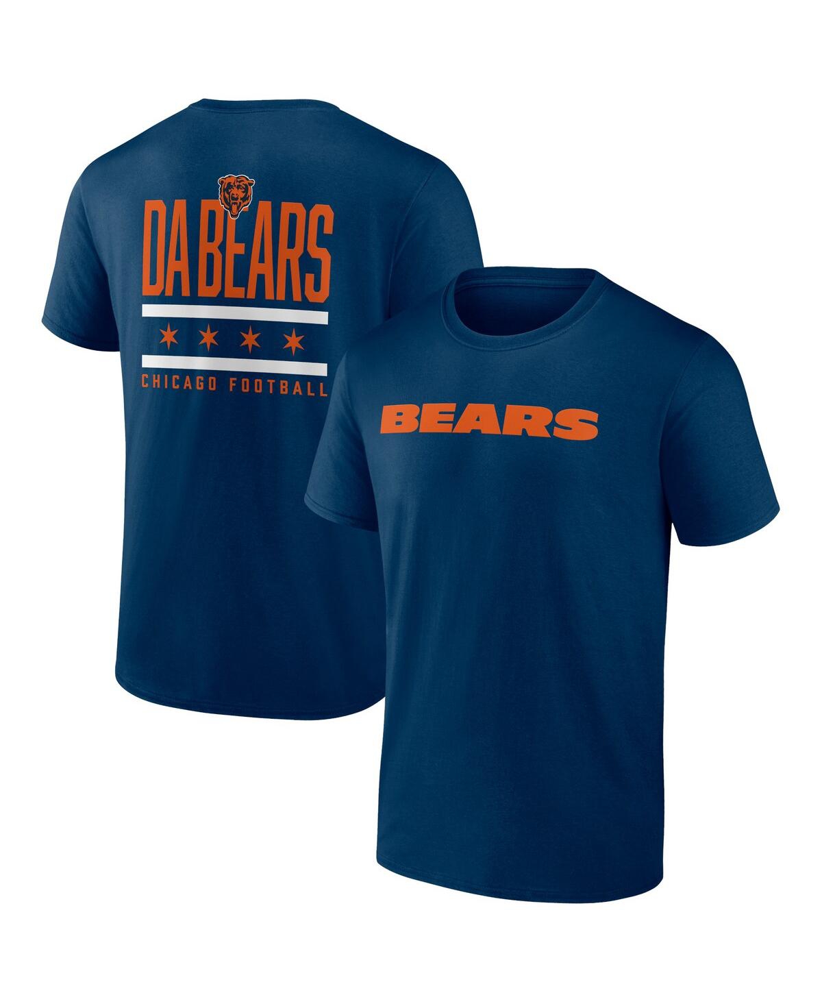 Shop Profile Men's  Navy Chicago Bears Big And Tall Two-sided T-shirt