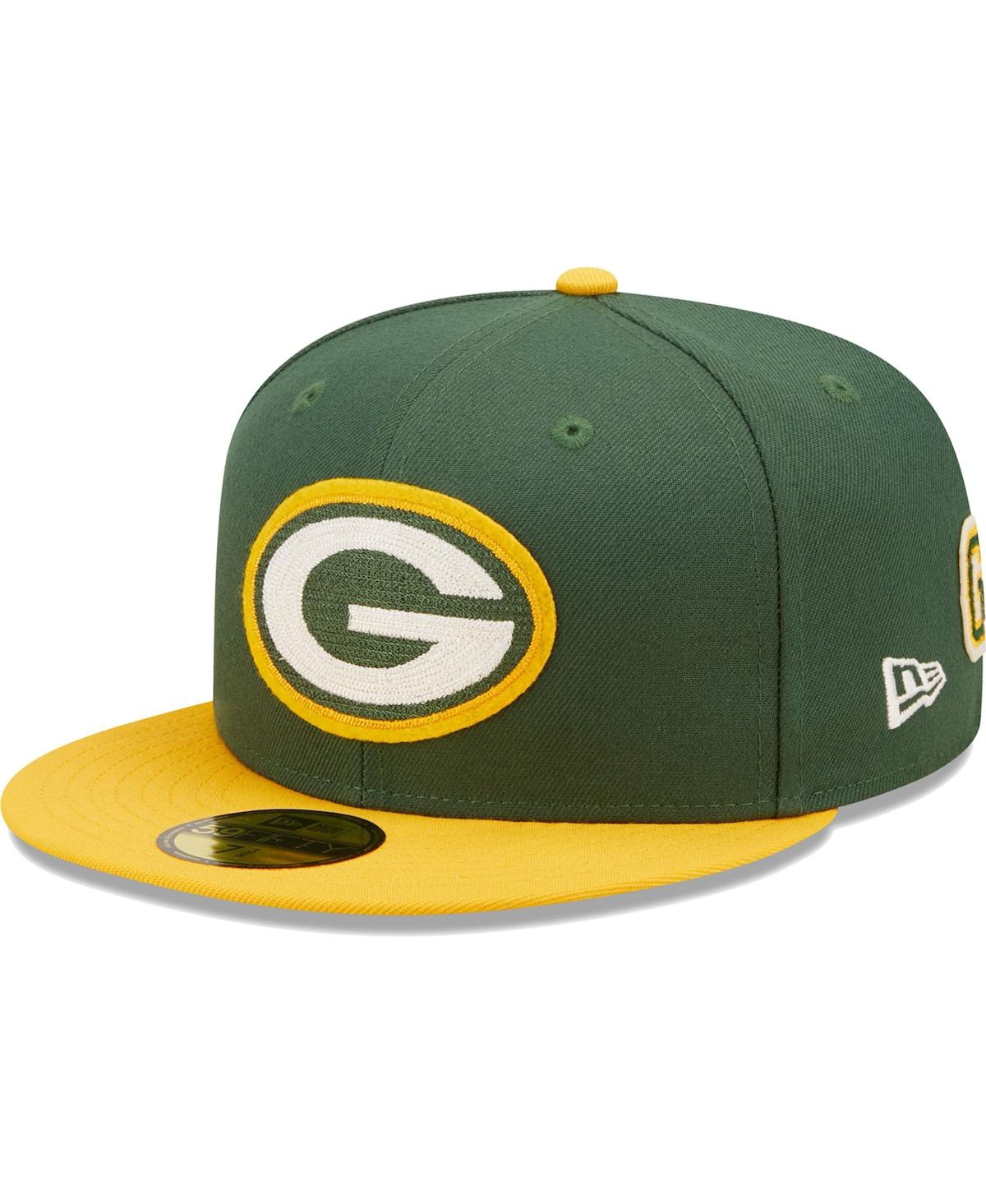 Men's New Era Gold Green Bay Packers Super Bowl Xxxi Letterman 59FIFTY Fitted Hat - Gold